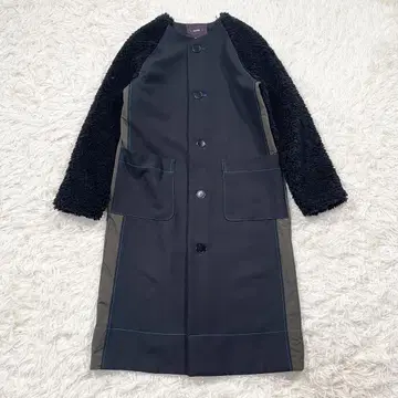 714 [컨디션 최상] ROSIER 노카라 롱 코트 보아 이소재 38