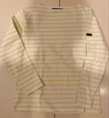 SAINT JAMES 긴팔 티셔츠 화이트/옐로우 컬러 스트라이프