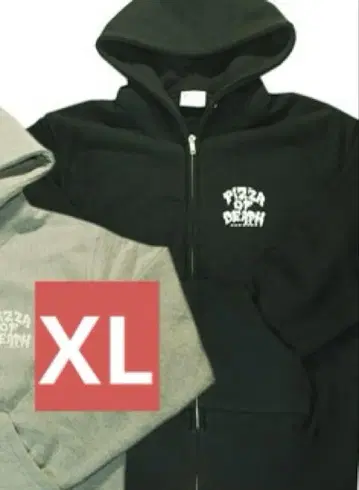 PIZZA OF DEATH 지퍼 후드티 블랙 XL
