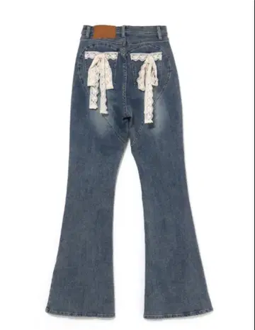 andmary Lacey ribbon heart hip denim