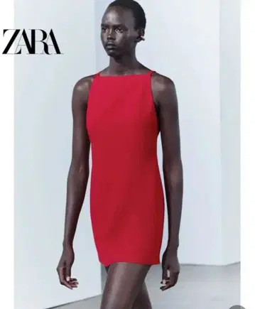 ZARA 빨간색 슬리브리스 미니 원피스