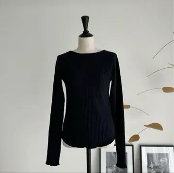 argue RANDOM RIB KNIT T-SHIRTS 네이비 롱 T
