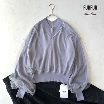 새상품 FURFUR 튤 니트 풀오버 울 얕은 V넥 가을 컬러