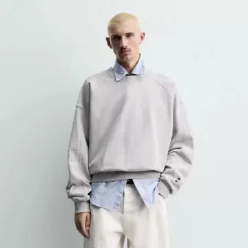 CHAMPION X ZARA 패치 크루넥 스웨트 셔츠