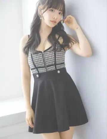 tika 체크 미니 드레스