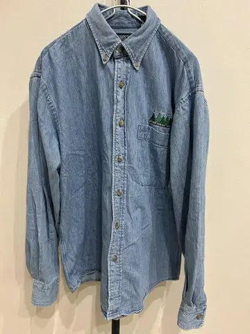90's USA제 LANDS'END 랜즈엔드 데님 셔츠 버튼 다운