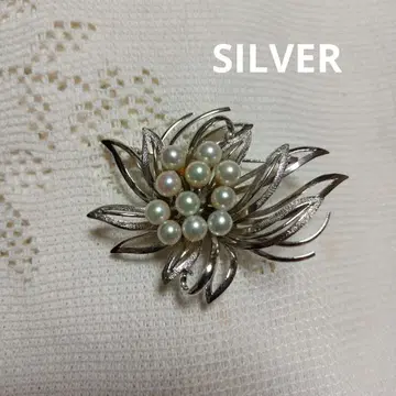 펄 SILVER 브로치/오비 고정 띠