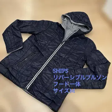 SHIPS 네이비 후드 부착 다운 자켓