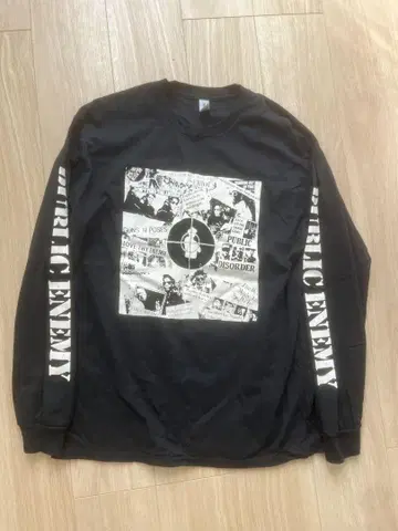 Public Enemy 프린트 긴팔 T셔츠 L 사이즈 raptees