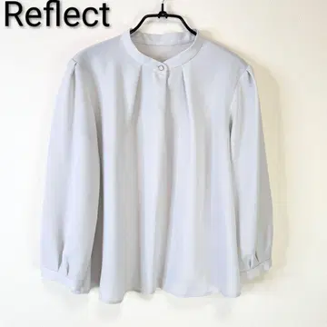 Reflect 밴드 카라 블라우스 라이트 그레이
