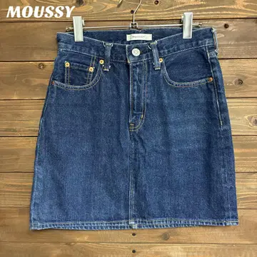 [ 마우지 ] MOUSSY 데님 미디 스커트 캐주얼 S
