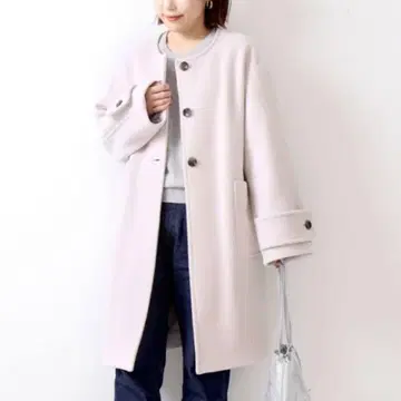 Spick & Span 노카라 자켓 라이트 베이지