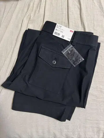 UNIQLO 블랙 저지 배럴 레그 팬츠 XXL