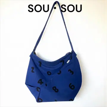 SOU SOU 소우소우 숄더백 캔버스 온 숫자 네이비