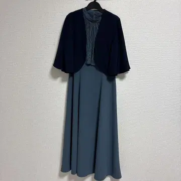 다크 블루 레이스 롱 드레스