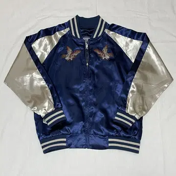 코우겐 리버서블 스카잔 매 응 류 일본풍 패턴 자수 네이비 L 사이즈