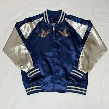 코우겐 리버서블 스카잔 매 응 류 일본풍 패턴 자수 네이비 L 사이즈