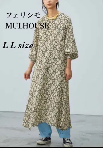 새상품급! 펠리시모 MULHOUSE 빈티지 패턴 프린트 원피스