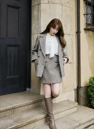 Hemingway Check Tweed Skirt