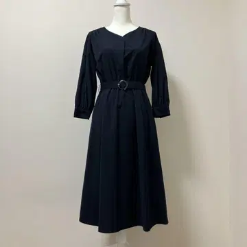 내추럴 뷰티 베이직 롱 원피스 네이비 벨트 성인 가을