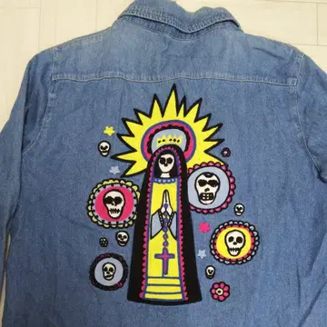 몽키바이트 데님 웨스턴 셔츠 자수 해골  해골