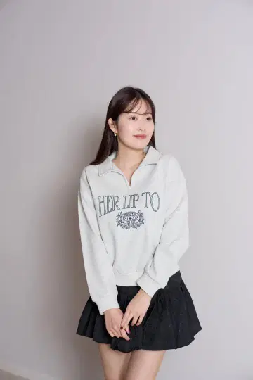 herlipto Embroidery Polo Sweatshirt