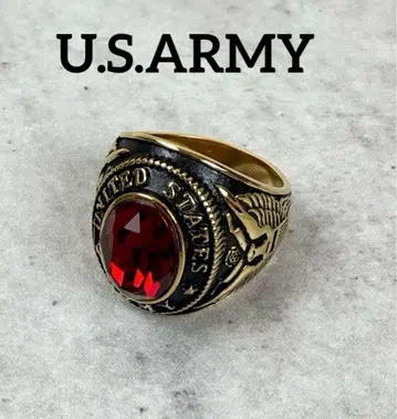 U.S.ARMY 카보숑컷 골드 x 레드 빅 사이즈 24호