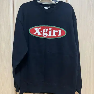 X-girl 블랙 로고 맨투맨