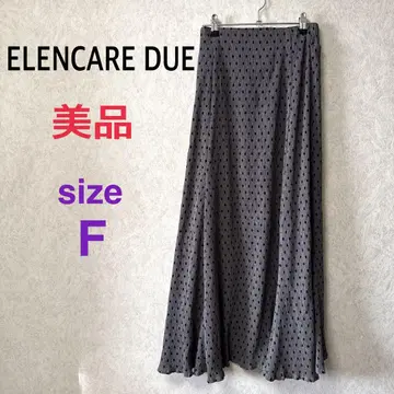 [새상품급] ELENCARE DUE 도트 플레어 롱 스커트 F 그레이
