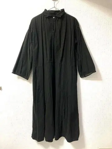 [빈티지] 루마니아 자수 원피스 염색 블랙