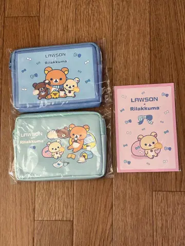 LAWSON 리락쿠마 복권 E상 파우치 2개 세트 엽서 포함