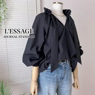 JOURNAL STANDARD L'ESSAGE CP 리본 블라우스 블랙