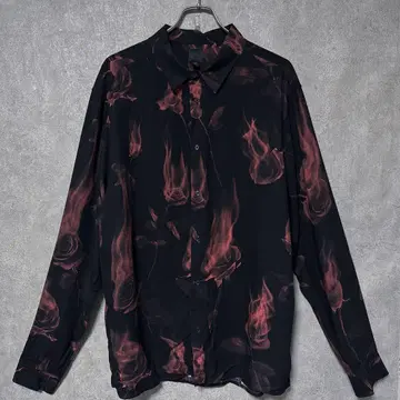 H&M 에이치앤엠 꽃무늬 장미 로즈 파이어 긴팔 셔츠 남성용