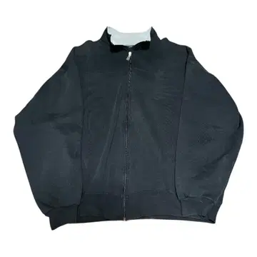 90s 러셀 집업 맨투맨 쁘띠 택 블랙