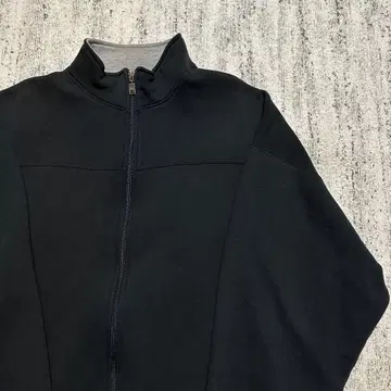 90s 러셀 집업 맨투맨 쁘띠 택 블랙