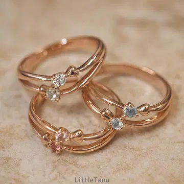 [ 오더 접수 ] 더블 하트 SILVER925 핑키링 [ 고품질 크리스탈