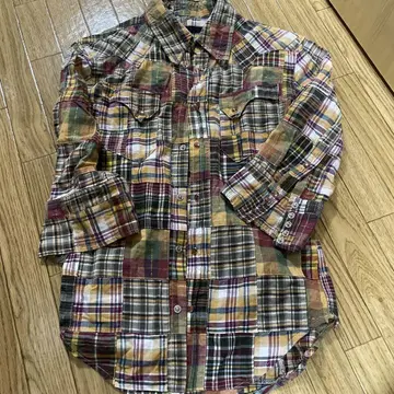 Led rechwe 5부 소매 패치워크 셔츠