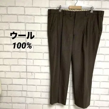 울 100% 칼리지 블라넬 슬랙스 팬츠 브라운 W105