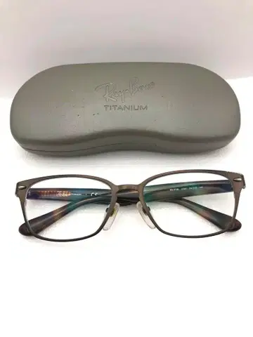 레이밴 티타늄 안경 프레임 레이밴 도수 없음 케이스 포함