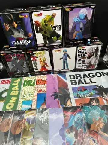 드래곤볼 피규어 7개 & 클리어 파일 18장 & 비주얼 시트 7장 세트