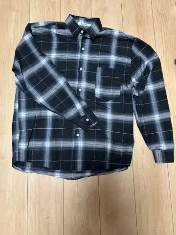 BLANC FICELLE 블랙 체크 셔츠