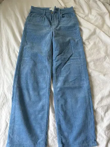 H&M 라이트 블루 코듀로이 팬츠