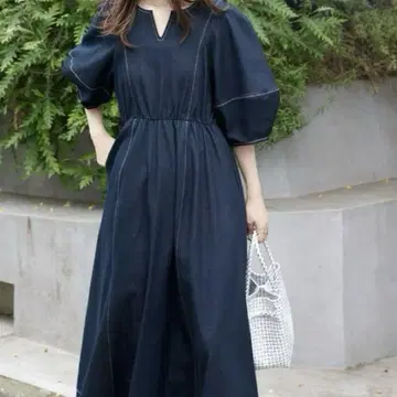 내추럴 데님 맥시 원피스 L 사이즈