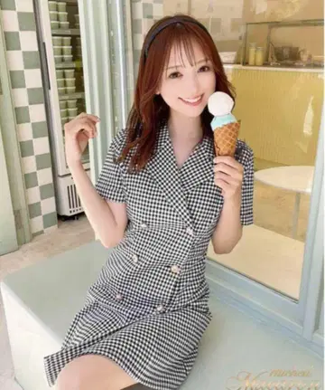 미셸마카롱 깅엄 체크 원피스 자켓 원피스