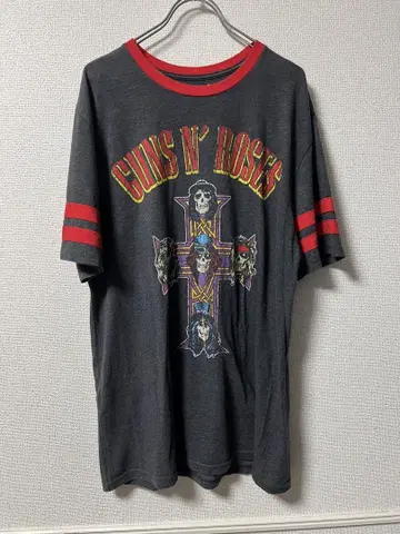 건즈 앤 로지스 밴드 티셔츠 구제 링거 티