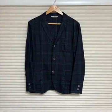 40ct&525 다케오 키쿠치 실크 혼방 블랙워치 패턴 자켓 46