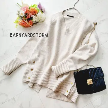 BARNYARDSTORM*캐시미어 혼방 V넥 니트*아이보리 울
