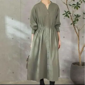 컨디션 최상 어반리서치 로쏘 이지케어 셔츠 원피스 카키