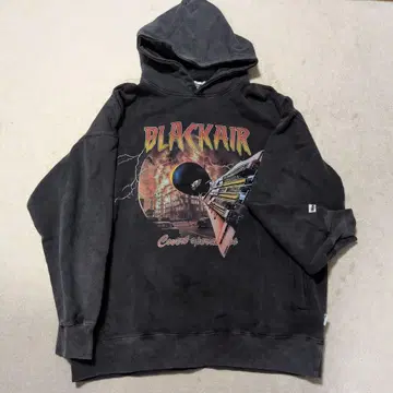BLACKAIR 그래픽 후드티 후드 부착