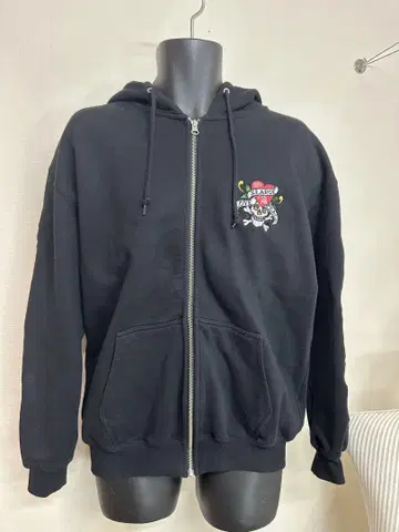 XLARGE x EDHARDY 콜라보 후드티 자수 로고 큐빅 M